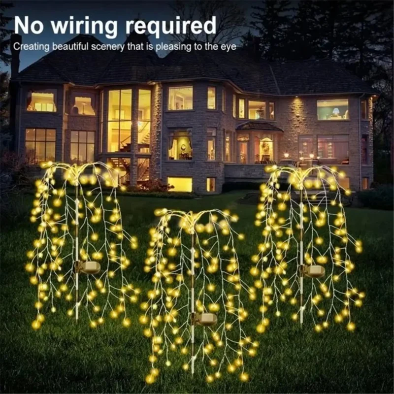 Inserzione a Terra 100ded Fireworks Solar Light Light Courtyard Garden Decoration Simulation Fireworks Light - Luce Calda