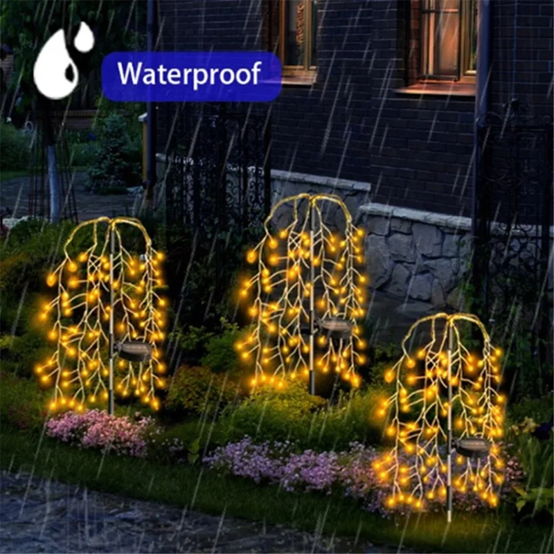 Inserzione a Terra 100ded Fireworks Solar Light Light Courtyard Garden Decoration Simulation Fireworks Light - Luce Calda