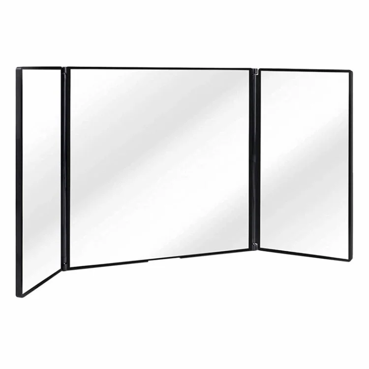 Visor de Voiture de Voiture Large Vue Pliable Miroir de Maquillage à Trois Pliages Miroir Cosmétique