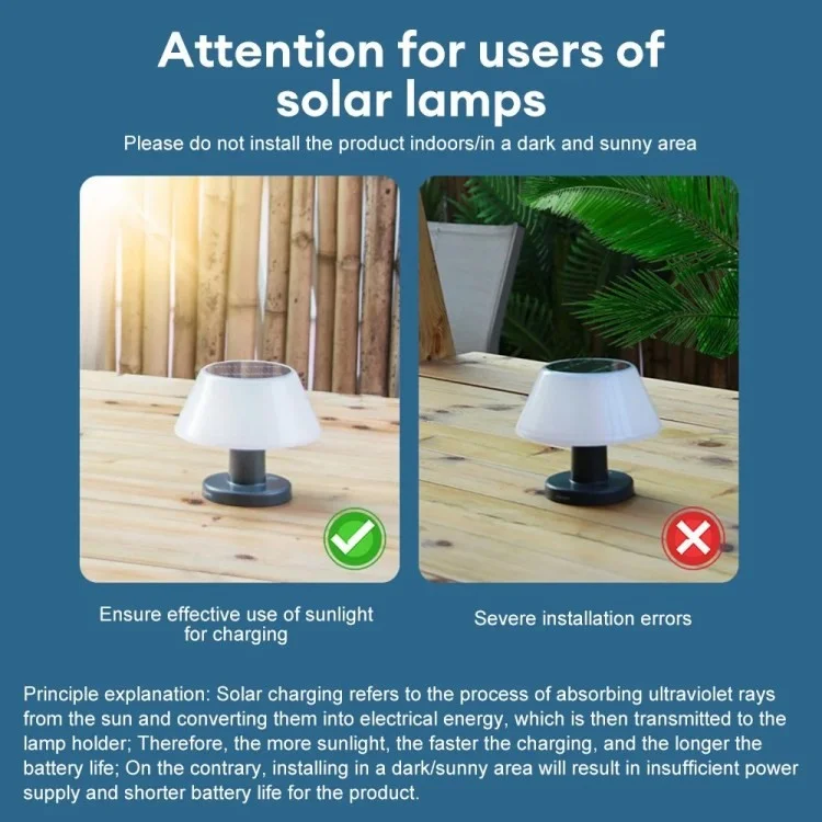 IP54 Waterproof Outdoor Solar Table Lamp 4 Gears Adjustable Indoor Desk Light
