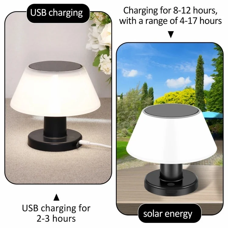 IP54 Waterproof Outdoor Solar Table Lamp 4 Gears Adjustable Indoor Desk Light