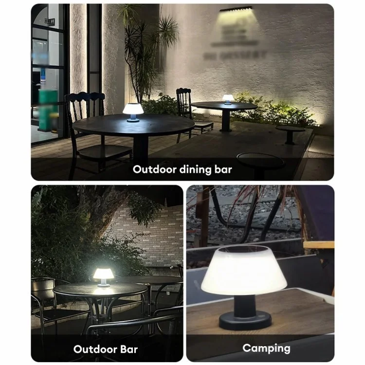 IP54 Waterproof Outdoor Solar Table Lamp 4 Gears Adjustable Indoor Desk Light