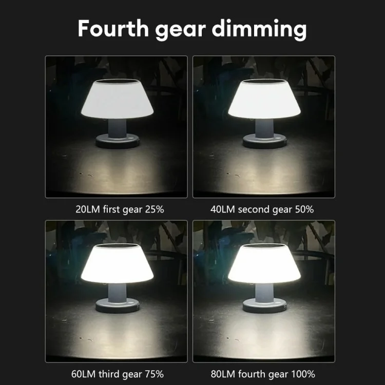 IP54 Waterproof Outdoor Solar Table Lamp 4 Gears Adjustable Indoor Desk Light
