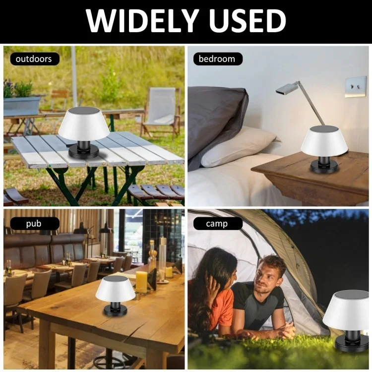 IP54 Waterproof Outdoor Solar Table Lamp 4 Gears Adjustable Indoor Desk Light