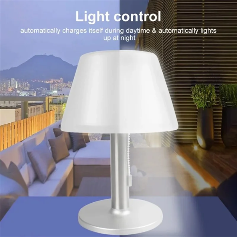 10 LED Solar Table Lamp IPX4 Waterproof Stainless Steel Outdoor Reading Light