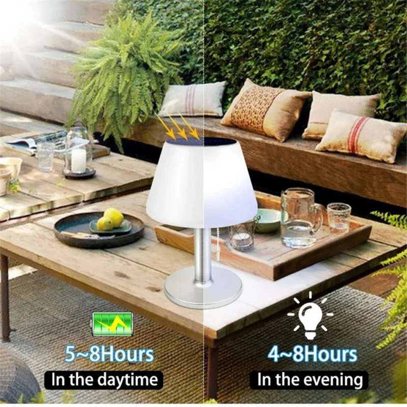 10 LED Solar Table Lamp IPX4 Waterproof Stainless Steel Outdoor Reading Light
