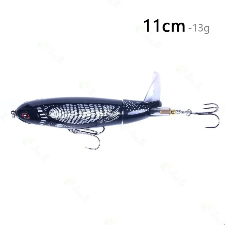 11cm 13g Artificial Bait Topwater Fishing Lures Hard Crankbait Rotating Tail Fishing Tackle - Style 1