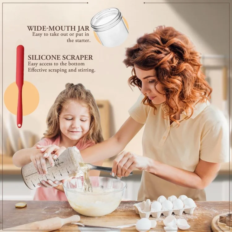 24 oz / 730 ml en Verre Transparent au Levain de Levain de Fermentation de Levain - 730 ml / Style B