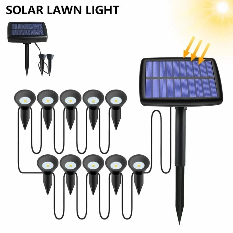 Solar Ground Light Outdoor Rasenlampe Für Gartenweg Terrassendekoration - 10-geführt