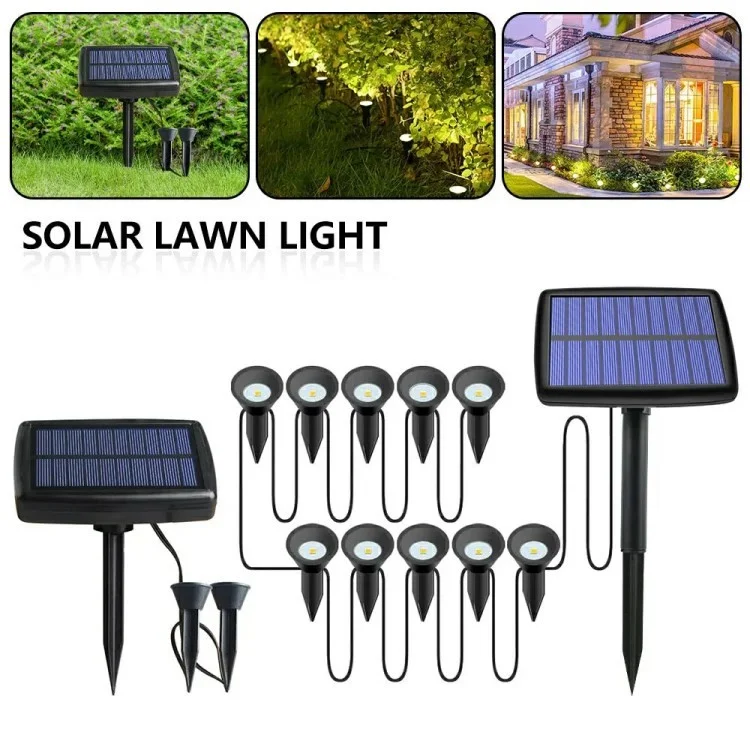 Solar Ground Light Outdoor Rasenlampe Für Gartenweg Terrassendekoration - 10-geführt