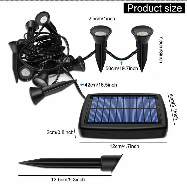 Solar Ground Light Outdoor Rasenlampe Für Gartenweg Terrassendekoration - 10-geführt