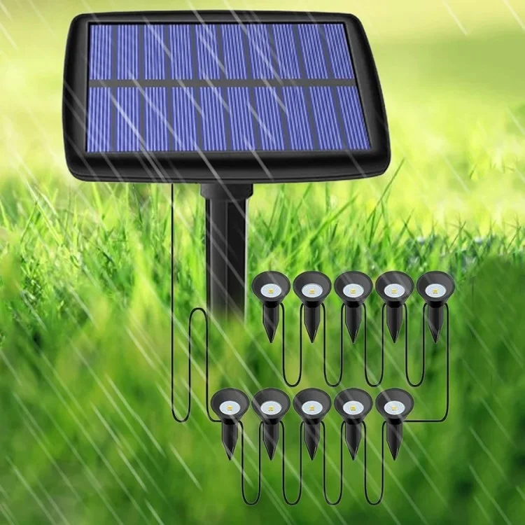 Solar Ground Light Outdoor Rasenlampe Für Gartenweg Terrassendekoration - 10-geführt