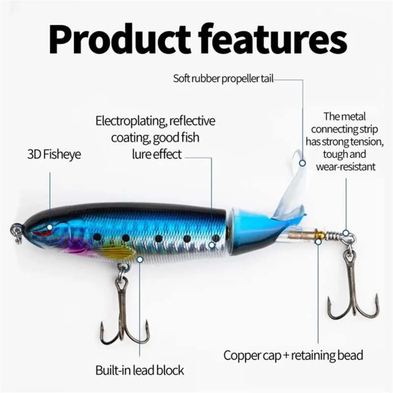 14cm 36g Floating Plastic Fishing Bait Water Surface Hard Fish Lure with Treble Hook - Style 5