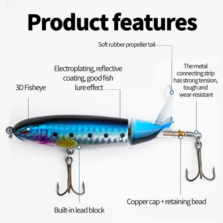 14cm 36g Floating Plastic Fishing Bait Water Surface Hard Fish Lure with Treble Hook - Style 6