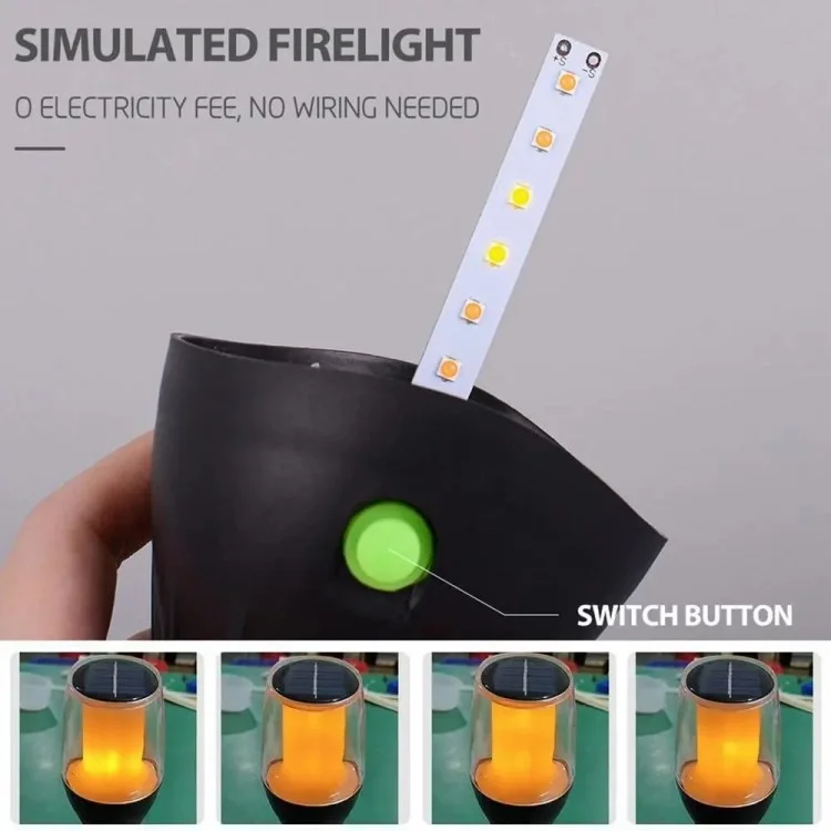 Solar Power Ground Flame Lamp IP65 Waterproof Garden Lawn Landscape LED Light