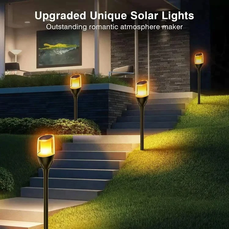 Solar Power Ground Flame Lamp IP65 Waterproof Garden Lawn Landscape LED Light