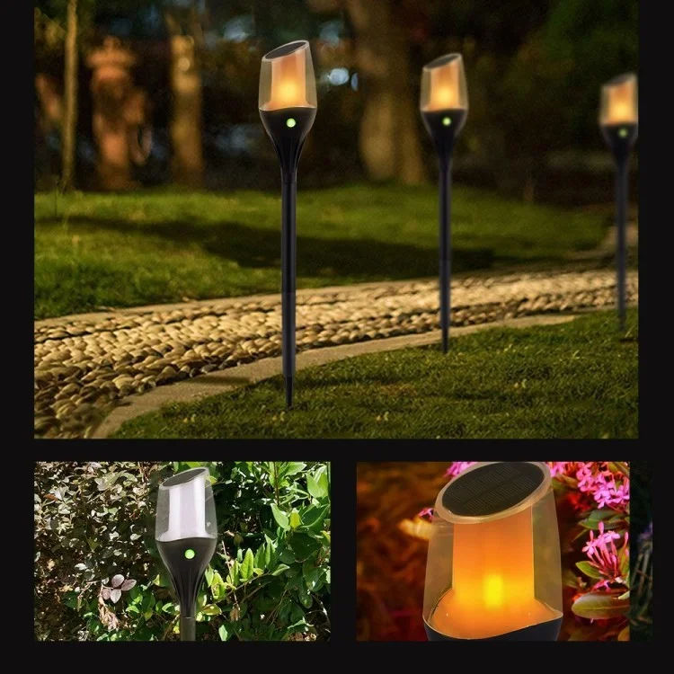 Solar Power Ground Flame Lamp IP65 Waterproof Garden Lawn Landscape LED Light