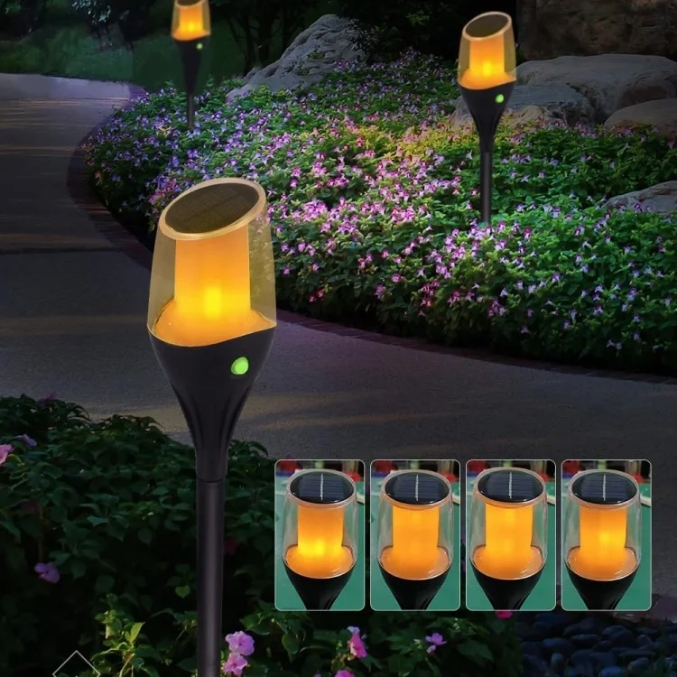 Solar Power Ground Flame Lamp IP65 Waterproof Garden Lawn Landscape LED Light