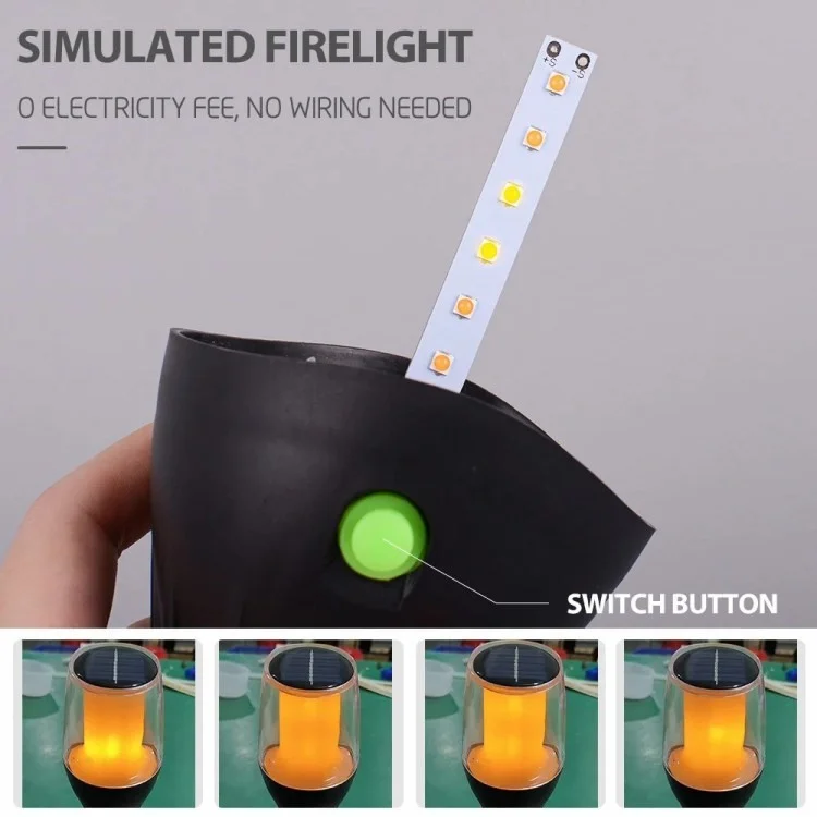 Solar Power Ground Flame Lamp IP65 Waterproof Garden Lawn Landscape LED Light