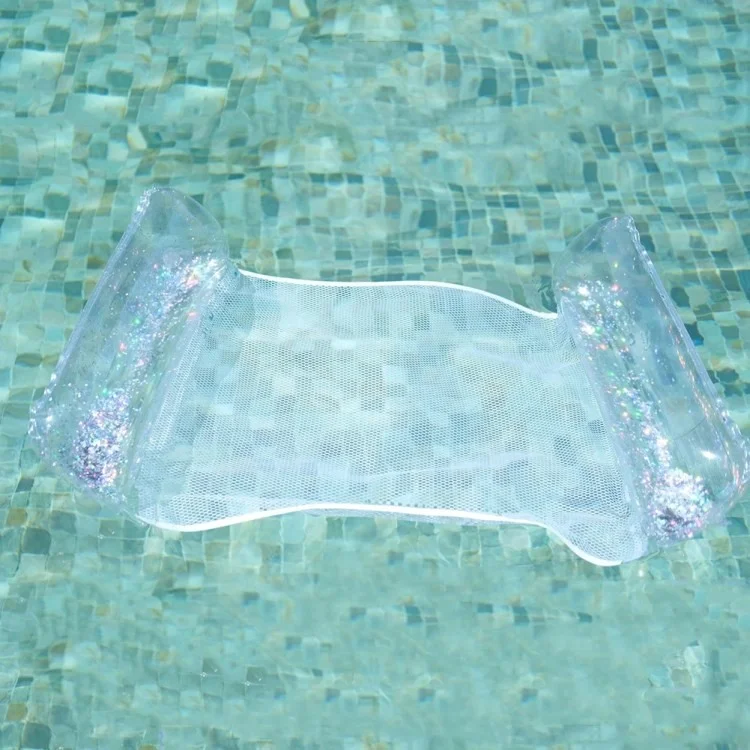Aufblasbare Schwimmmatratze Tragbare Schwimmende PVC -faltbare Wasser -hängematten -liege Mit Pailletten - Oval