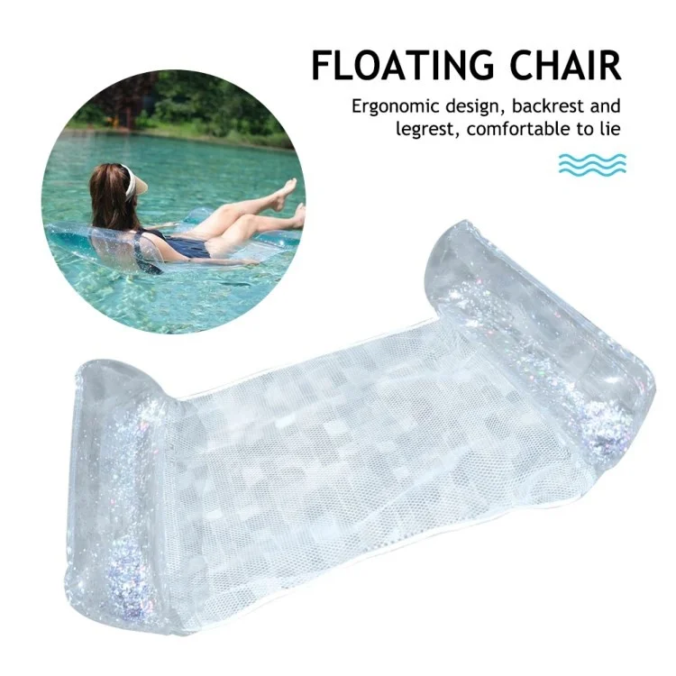 Aufblasbare Schwimmmatratze Tragbare Schwimmende PVC -faltbare Wasser -hängematten -liege Mit Pailletten - Oval