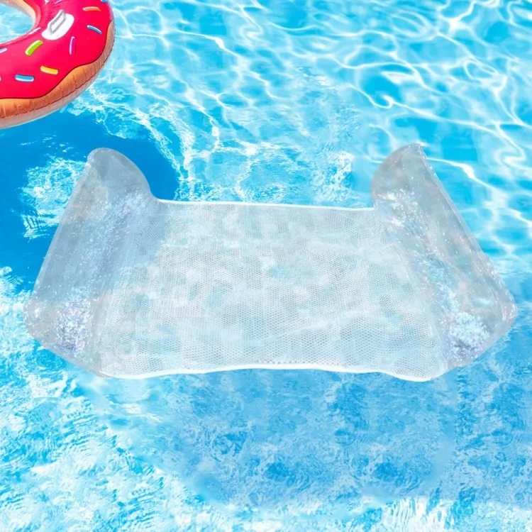 Aufblasbare Schwimmmatratze Tragbare Schwimmende PVC -faltbare Wasser -hängematten -liege Mit Pailletten - Oval