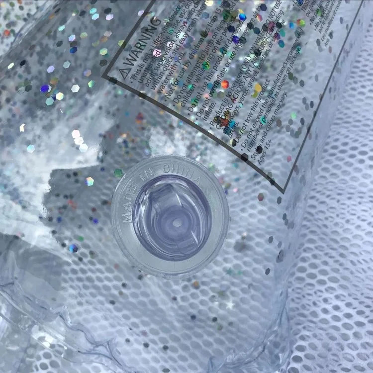 Aufblasbare Schwimmmatratze Tragbare Schwimmende PVC -faltbare Wasser -hängematten -liege Mit Pailletten - Oval