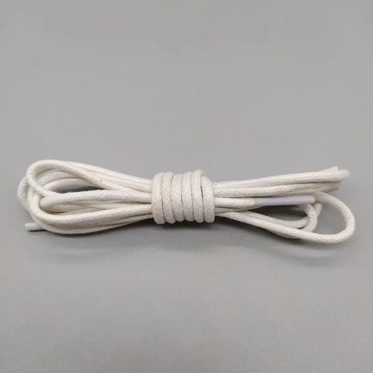 1 Paio di Uomini da 80 cm Donne Martin Boots Lacci Cerati in Cotone in Cerato in Corda Rotonda Scarpe Casual Shoelaces - Bianco
