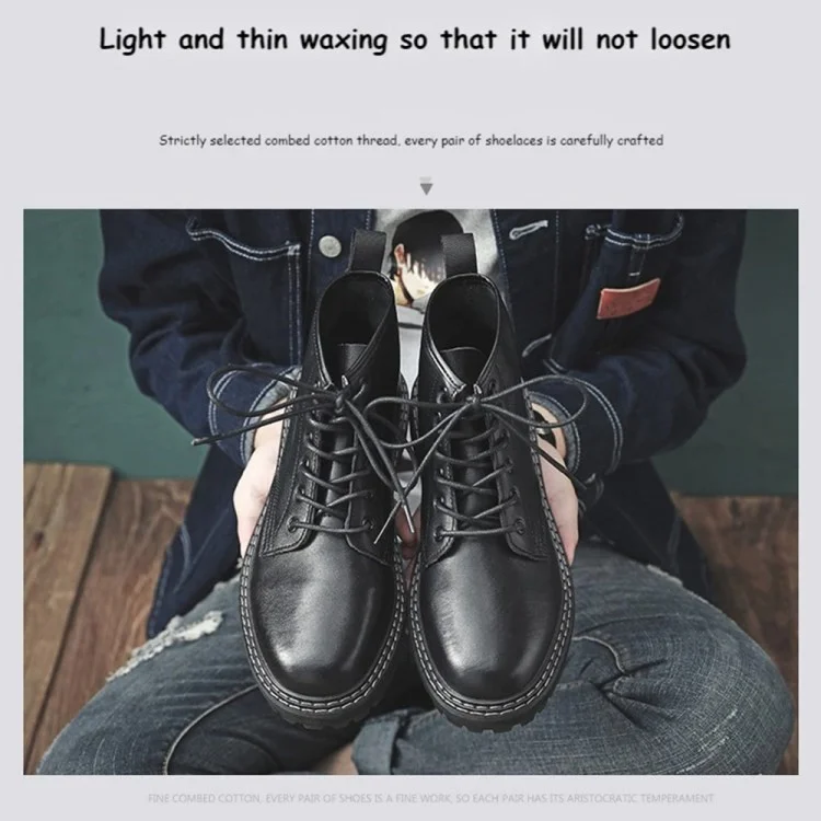 1 Paio di Uomini da 80 cm Donne Martin Boots Lacci Cerati in Cotone in Cerato in Corda Rotonda Scarpe Casual Shoelaces - Bianco