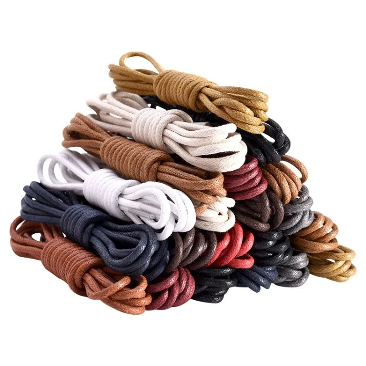 1 Paio di Uomini da 80 cm Donne Martin Boots Lacci Cerati in Cotone in Cerato in Corda Rotonda Scarpe Casual Shoelaces - Bianco