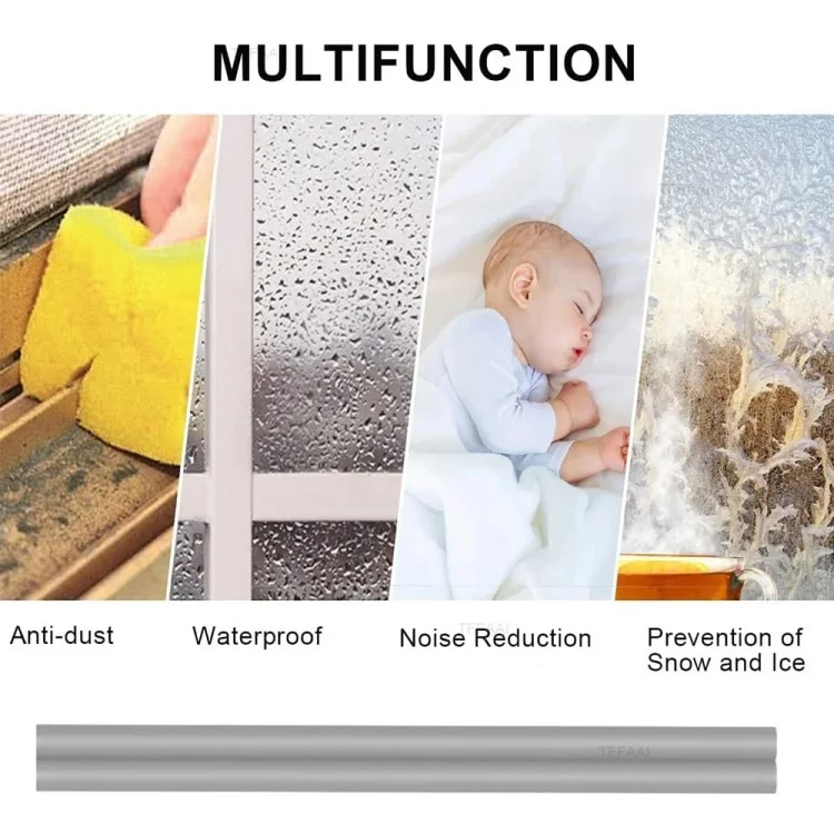 5m Self-Adhesive Door Window EPDM Sealing Strip Anti-Collision Wind Stopper Sealing Tape - White Type D 9x6mm