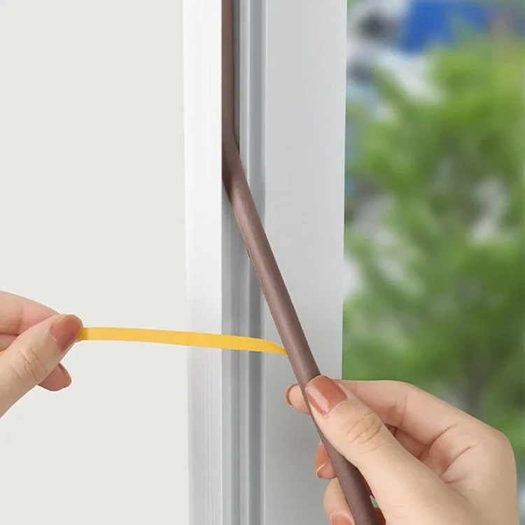 5m Self-adhesive Door Window EPDM Sealing Strip Anti-Collision Wind Stopper Sealing Tape - Black Type D 9x6mm