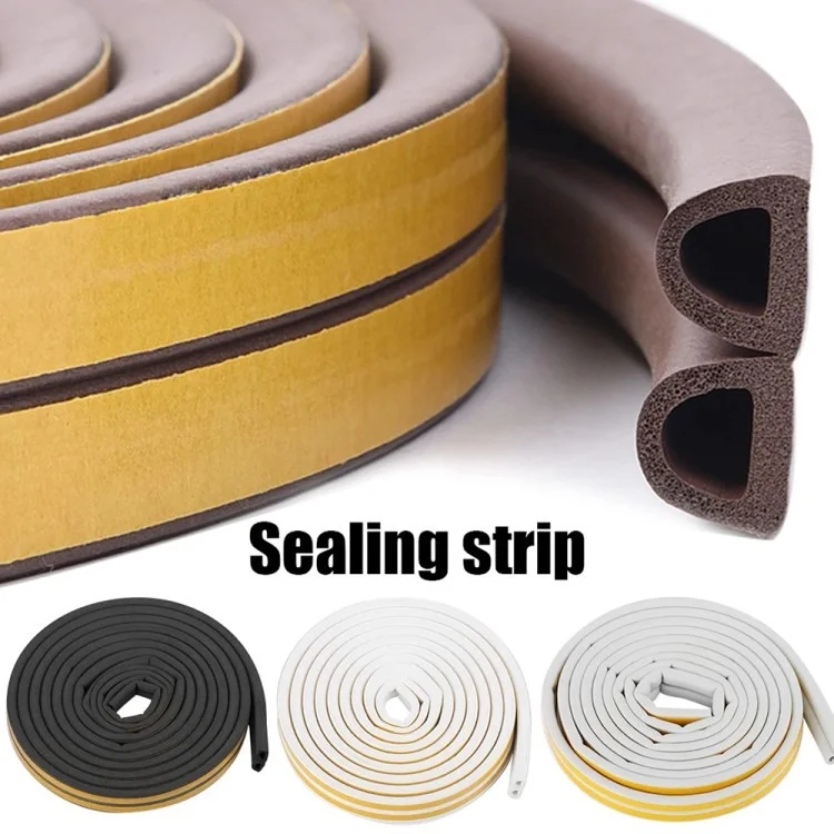 Ventana de Puerta Autoadhesiva de 5 m EPDM Selling Strip Strip Anti-Collision Seleting Cinta de Sellado - Tipo Gris E 9x4mm