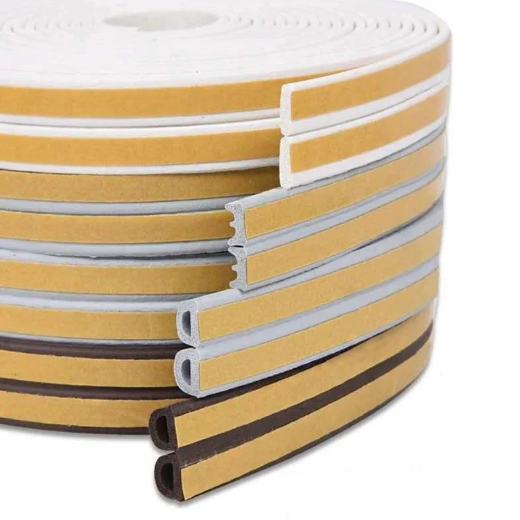 Ventana de Puerta Autoadhesiva de 5 m EPDM Selling Strip Strip Anti-Collision Seleting Cinta de Sellado - Tipo Gris E 9x4mm