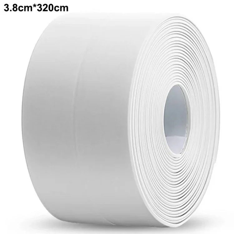Striscia di Sigillatura Lavello Lavandino Nastro Per Calafataggio Per Vasca da Bagno in PVC Autodesivo Autootetro a Parete Per Bagno Cucina - Bianco / 3.8cmx3.2m