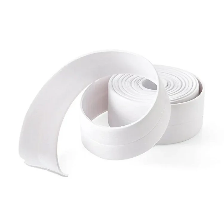 Sealing Strip Shower Sink Bathtub Caulking Tape PVC Self-Adhesive Waterproof Wall Tape for Bathroom Kitchen - Brown / 2.2cmx3.2m