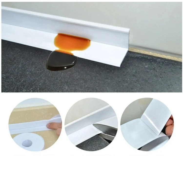 Sealing Strip Shower Sink Bathtub Caulking Tape PVC Self-Adhesive Waterproof Wall Tape for Bathroom Kitchen - Brown / 2.2cmx3.2m