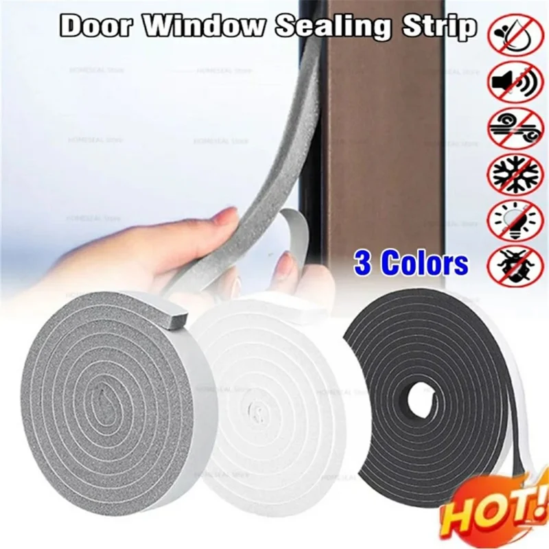 5m Self Adhesive Window Gap Sealing Strip Soundproof Wind Stopper Sealing Tape - White 15mm