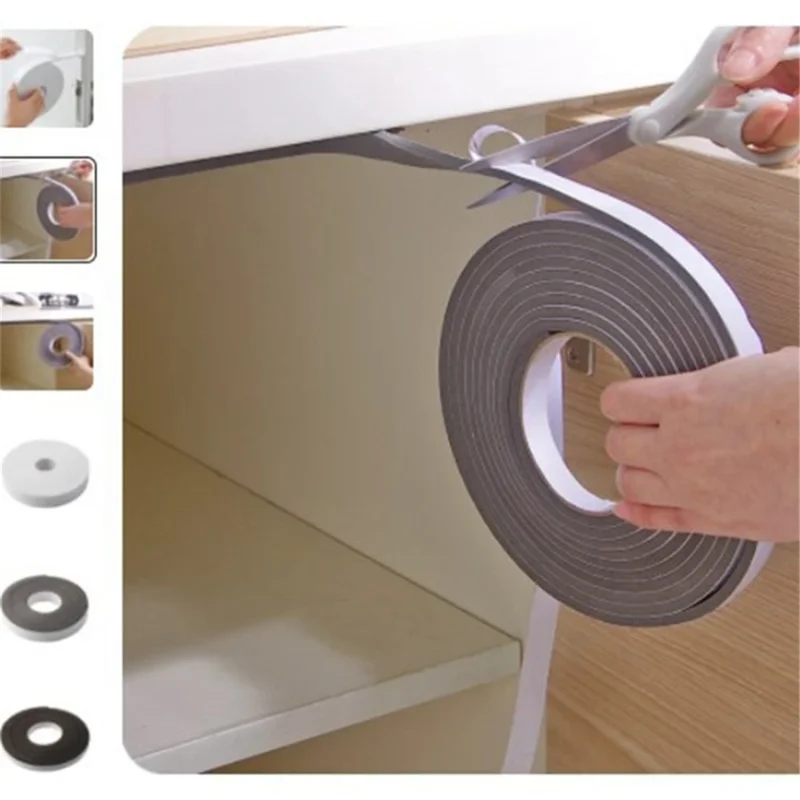 5m Self Adhesive Window Gap Sealing Strip Soundproof Wind Stopper Sealing Tape - White 15mm