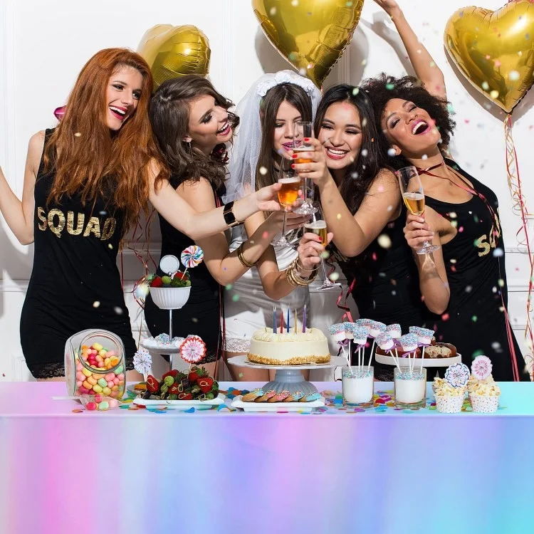 Iridescent Towloth Birthday Party Table Plot Plástico Descartável Tampa de Mesa - 137x274cm