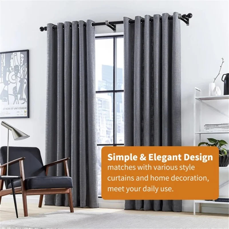 4Pcs Aluminum Alloy Curtain Single Rod Bracket Roman Rod Base Support Rack - Black