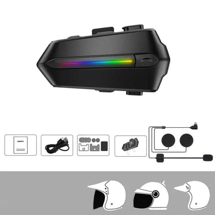 C5S Motorcycle Helmet Bluetooth 5.4 Reducción de Ruido de Auriculares Auriculares de Motos Impermeables - Micrófono Duro