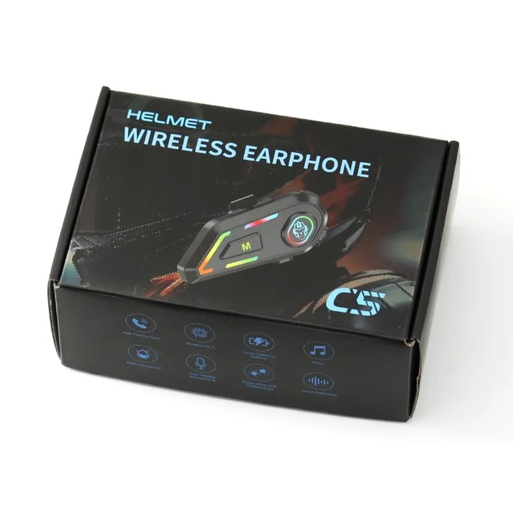 C5S Motorcycle Helmet Bluetooth 5.4 Reducción de Ruido de Auriculares Auriculares de Motos Impermeables - Micrófono Duro