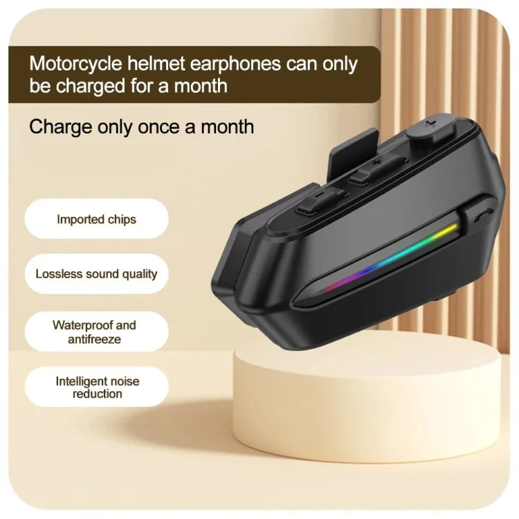 C5S Motorcycle Helmet Bluetooth 5.4 Reducción de Ruido de Auriculares Auriculares de Motos Impermeables - Micrófono Duro