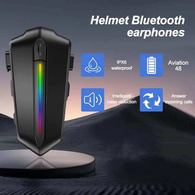 C5S Motorcycle Helmet Bluetooth 5.4 Reducción de Ruido de Auriculares Auriculares de Motos Impermeables - Micrófono Duro