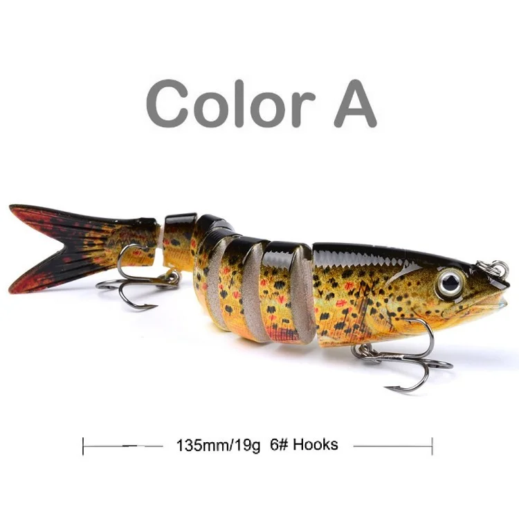 HS014 13.28cm / 19g Wobbler Fishing Lure Multi -junta 8 Segmentos Pescando A Isca de Isca Dura Artificial - Estilo A