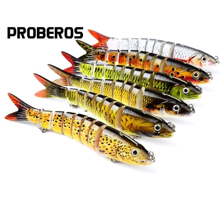 HS014 13.28cm / 19g Wobbler Fishing Lure Multi -junta 8 Segmentos Pescando A Isca de Isca Dura Artificial - Estilo A