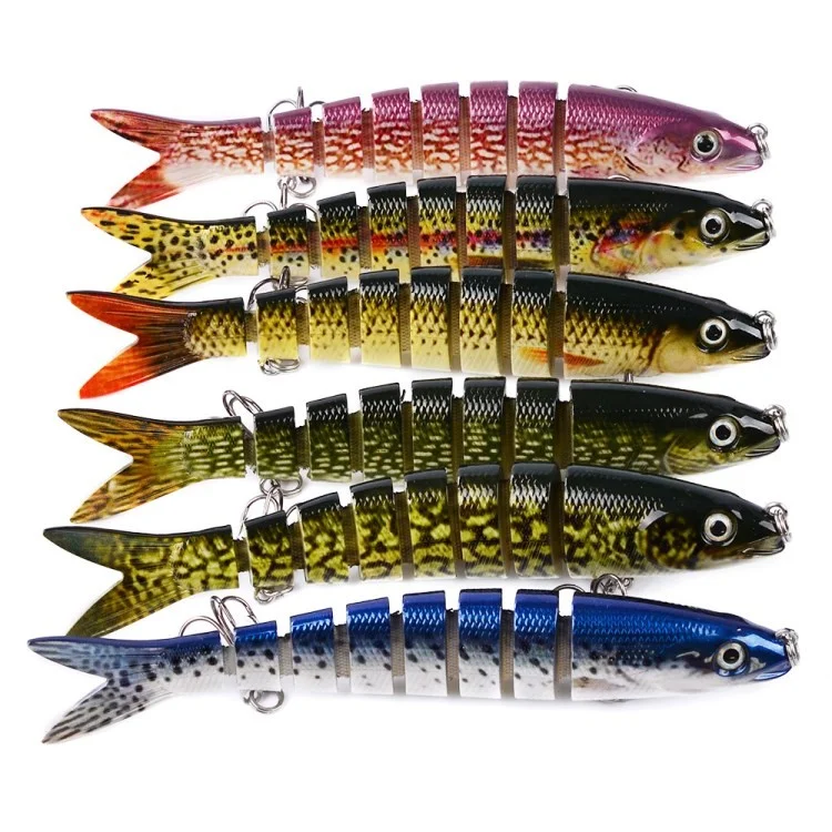 HS014 13.28cm / 19g Wobbler Fishing Lure Multi -junta 8 Segmentos Pescando A Isca de Isca Dura Artificial - Estilo A