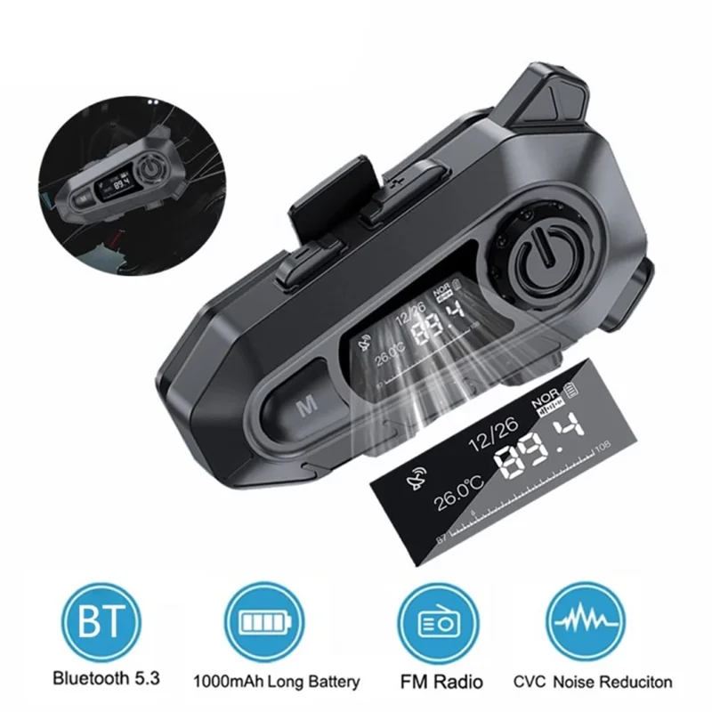 A1 Bluetooth 5.3 CVC Rauschreduktion Motorrad Helm Headset FM Radio Music Player - Hartes Mikrofon