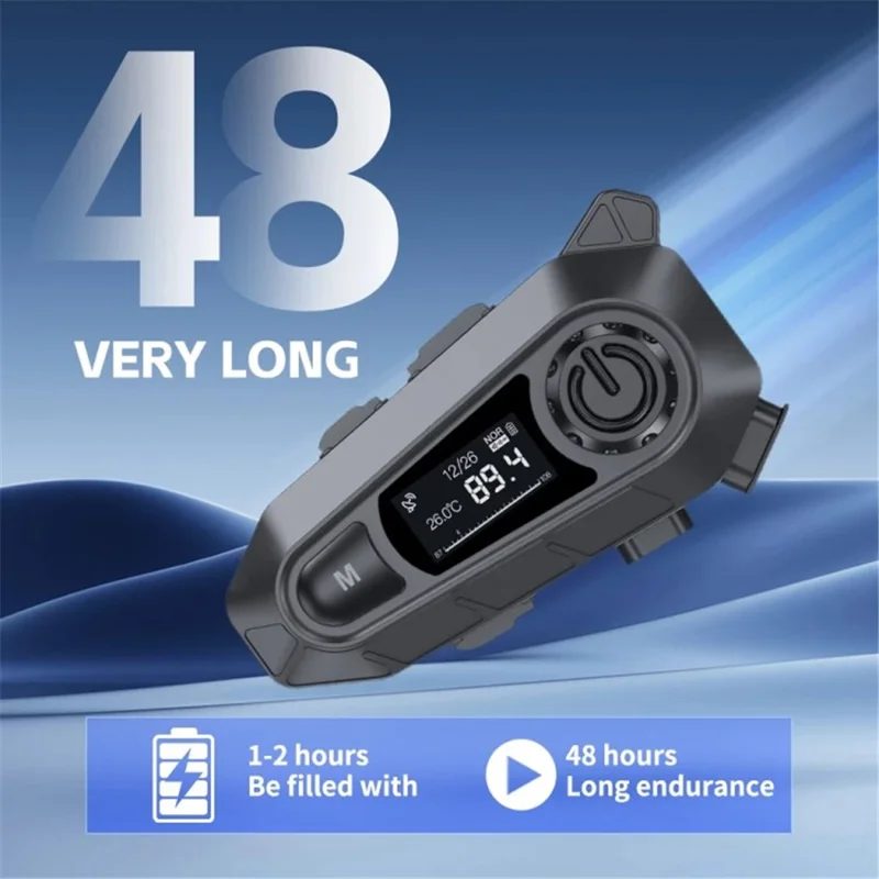 A1 Bluetooth 5.3 CVC Rauschreduktion Motorrad Helm Headset FM Radio Music Player - Hartes Mikrofon